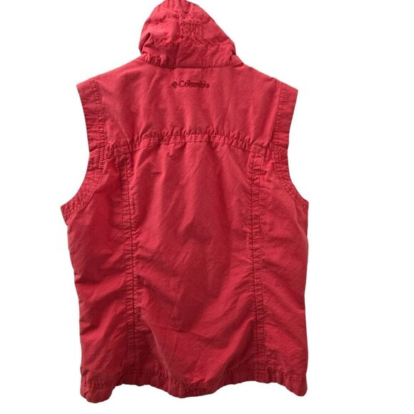 Columbia Full Zip Sleeveless Jacket‎ Vest Womens Small Red Pockets High Neck - Picture 2 of 12